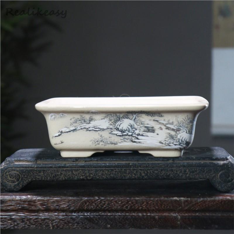 Japanese Garden Bonsai - 6Size Purple Sand Flower Pot Ceramic
