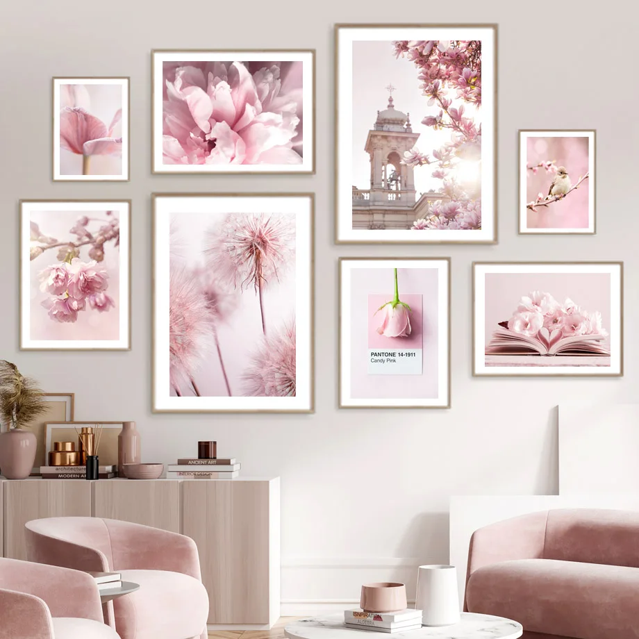 Bonsai Garden Decor - Spring Pink Rose Peony Sakura Dandelion