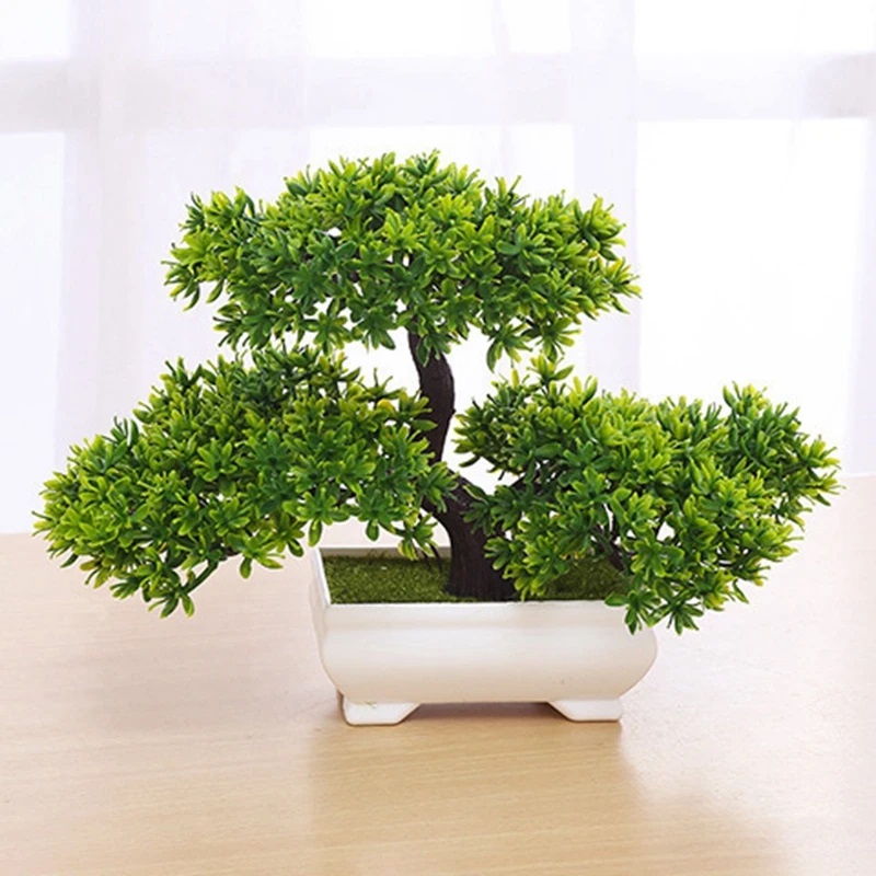 Bonsai Garden Home - 1Pcs Green Artificial Plants Bonsai Plastic