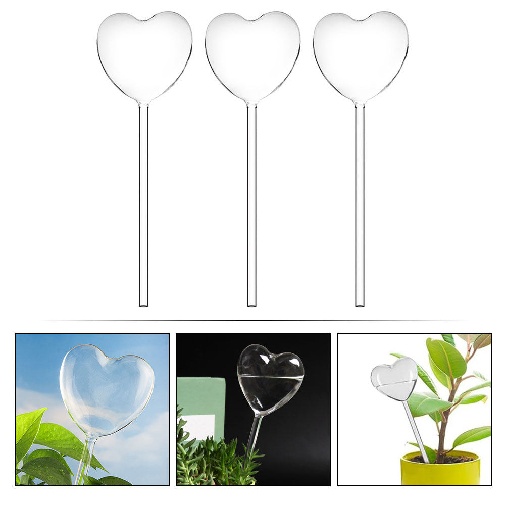 3Pcs Heart Shaped Glass Self W - Bonsai Garden Home review and price