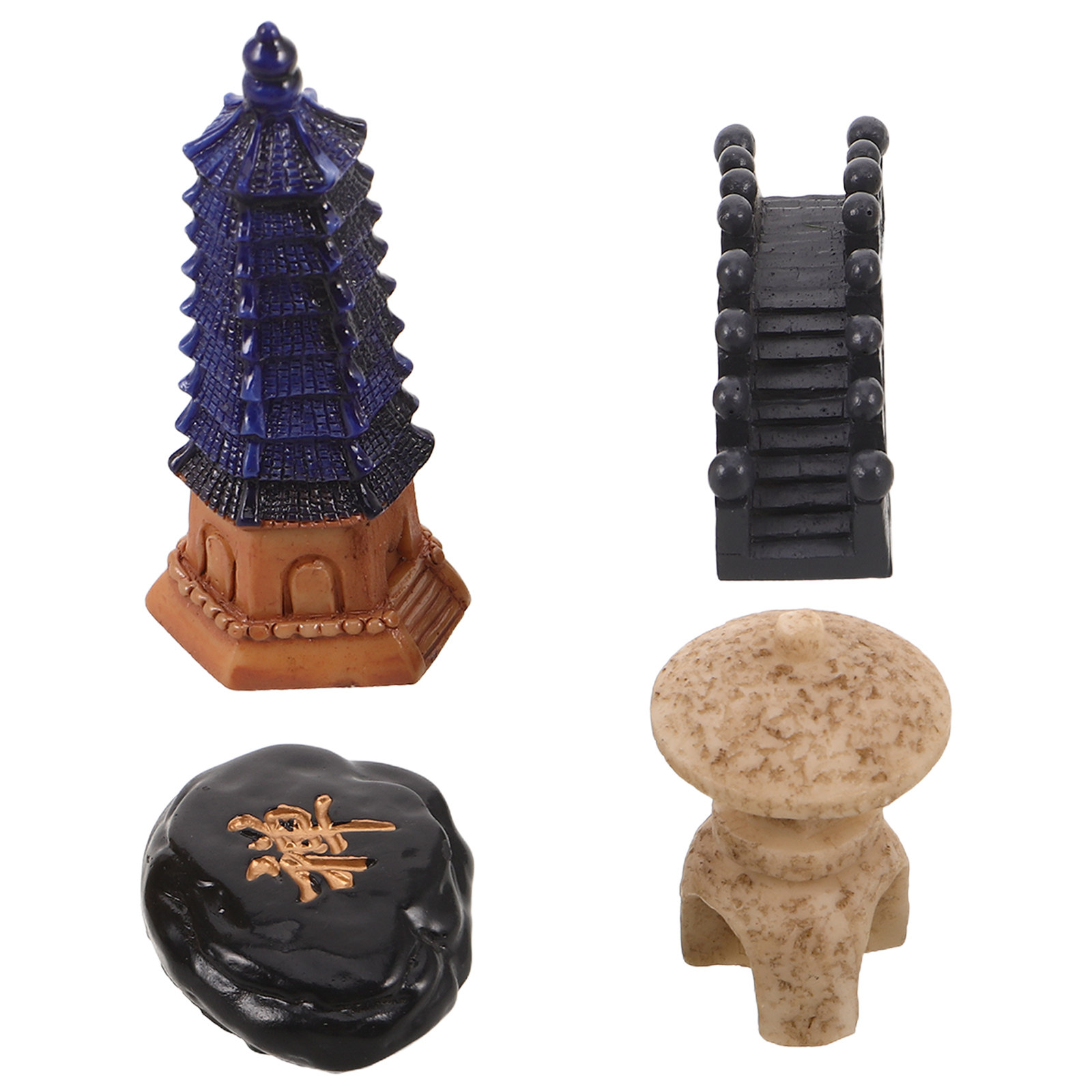 4Pcs Mini Japanese Pagoda Stat - Japanese Garden Bonsai review and price