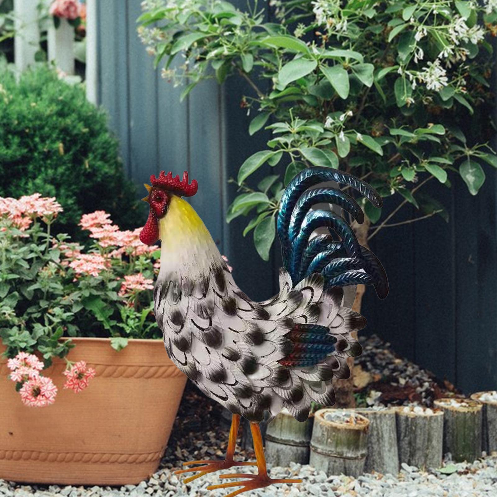 Metal Rooster Decoration Chick - Bonsai Garden Ideas review and price