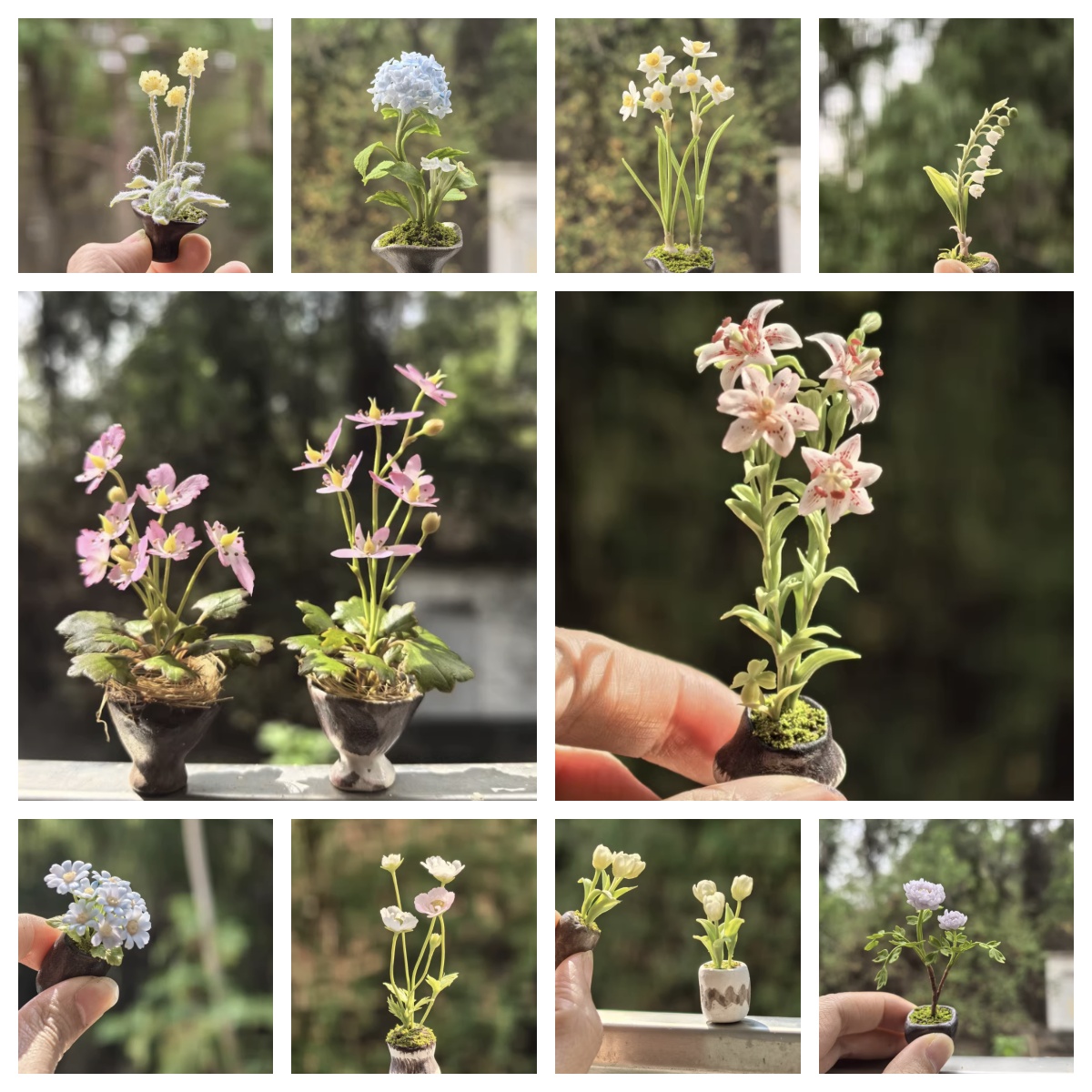 Handmade Miniature Flower Set  - Bonsai Garden Decor review and price