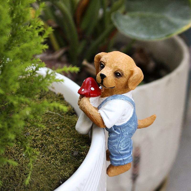 Cute Hanging Dog Figurine Flow - Bonsai Garden Decor review and price