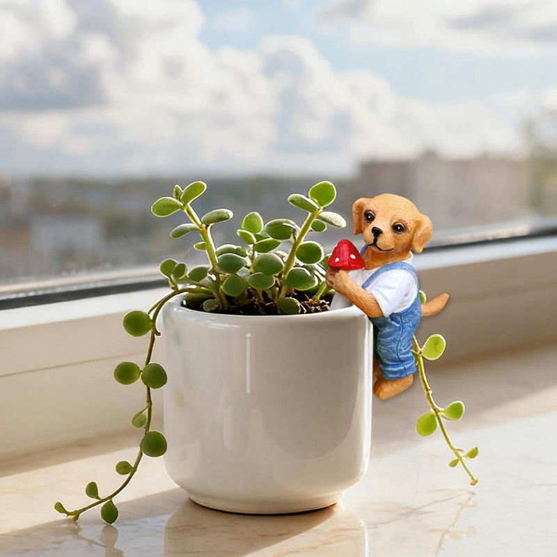Cute Hanging Dog Figurine Flow - Bonsai Garden Decor review and price