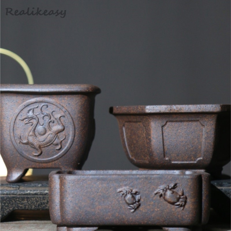 Purple Sand Flower Pot Hexagon - Japanese Garden Bonsai review and price