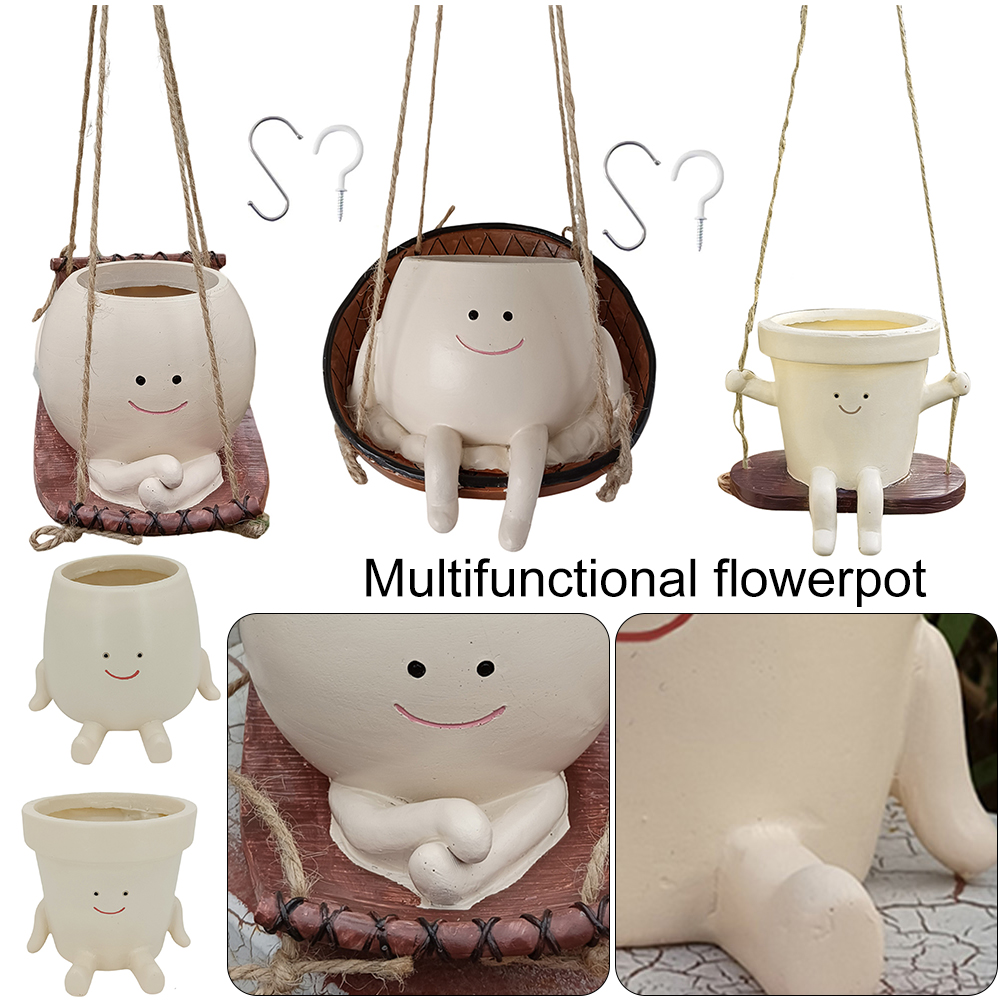 Smiling Face Flower Pot Resin  - Japanese Garden Bonsai review and price