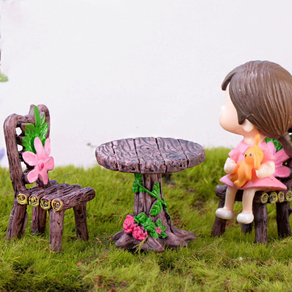 5Sets Resin Miniature Chair Ta - Bonsai Garden Home review and price