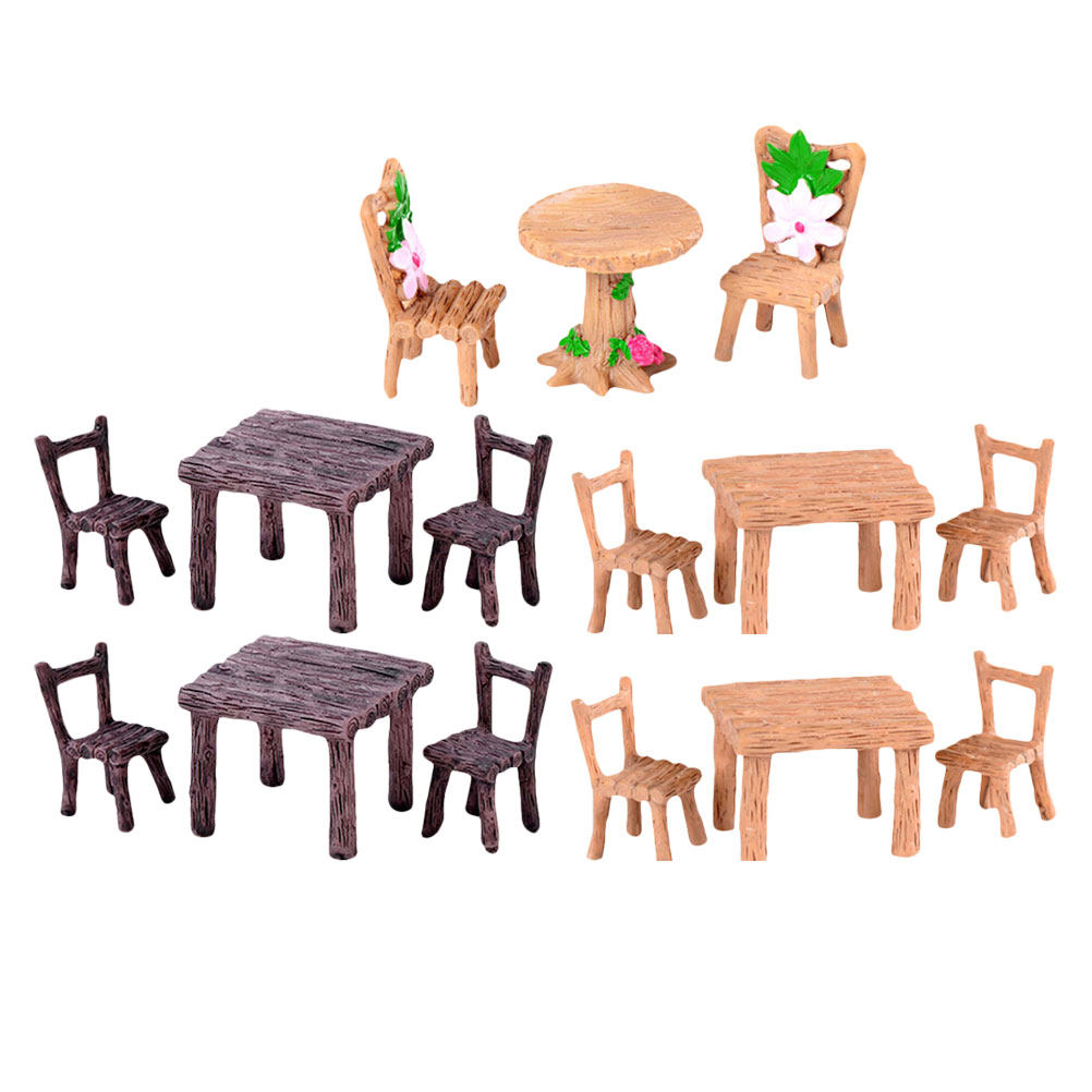 5Sets Resin Miniature Chair Ta - Bonsai Garden Home review and price