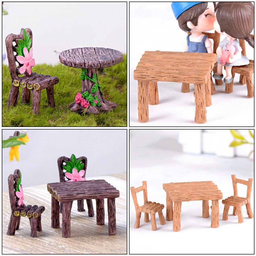 5Sets Resin Miniature Chair Ta - Bonsai Garden Home review and price
